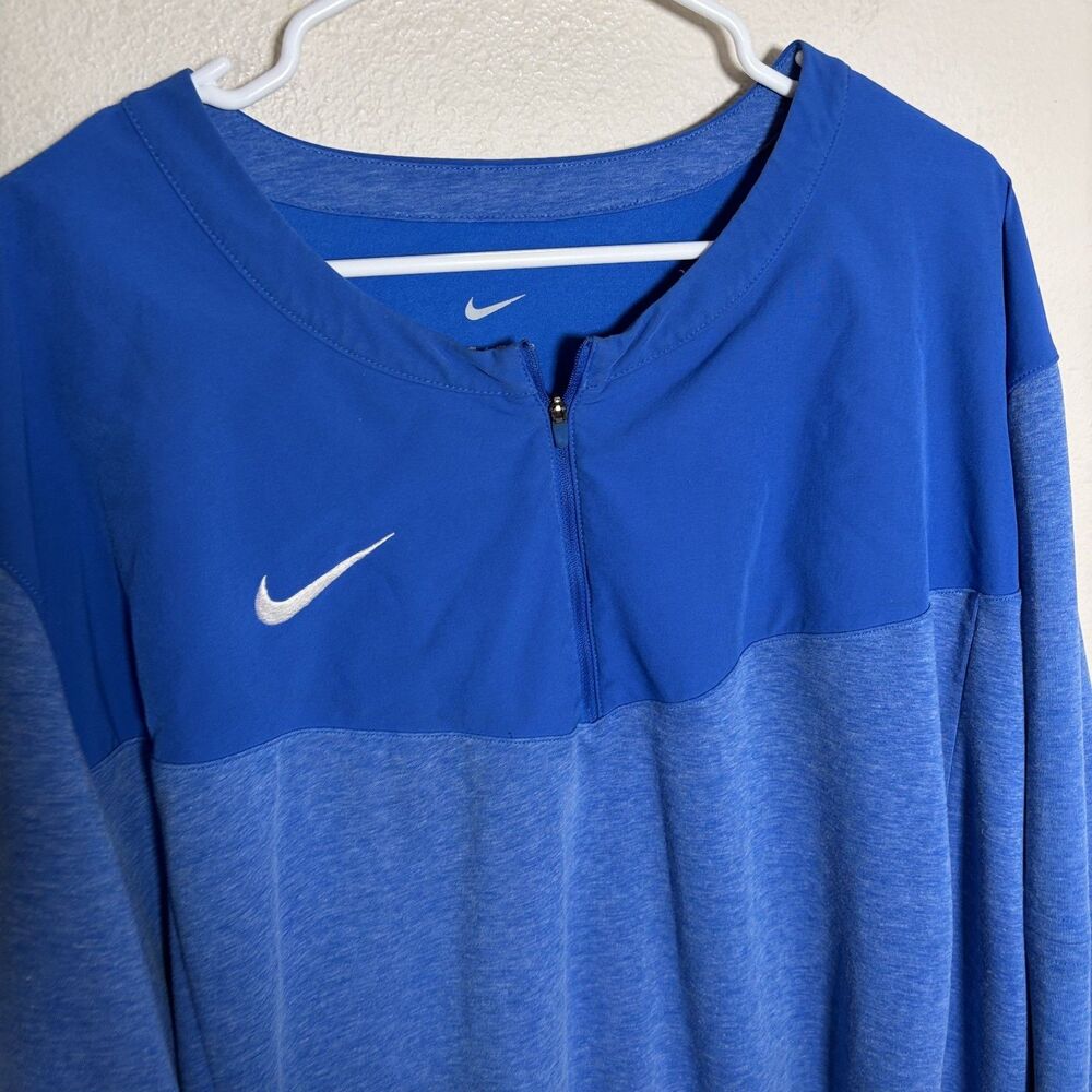 Nike Sweatshirt Men's 4XL Blue 1/4 Zip Pullover Long Sleeve Athletic Active - Picture 3 of 10